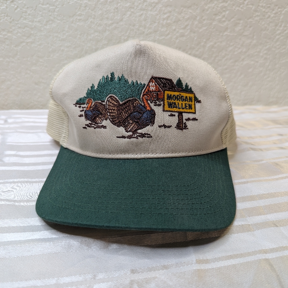 Morgan Wallen Hat Cap Adult Snap Back Beige Green  I’m The Problem Tour Turkeys